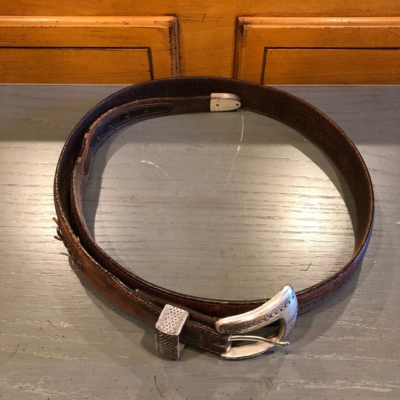 Onyx by Brighton Men's Brown Salina Leather Belt - Picture 6 of 16